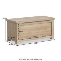 Farro Washed Oak Ottoman Blanket Box - Fully Assembled By Roseland Furniture - thumbnail 9
