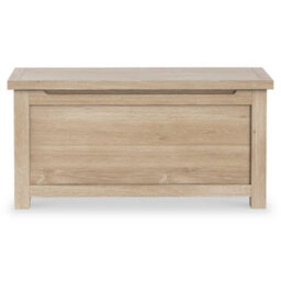 Farro Washed Oak Ottoman Blanket Box - Fully Assembled By Roseland Furniture - thumbnail 4