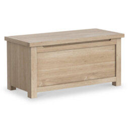 Farro Washed Oak Ottoman Blanket Box - Fully Assembled By Roseland Furniture - thumbnail 1