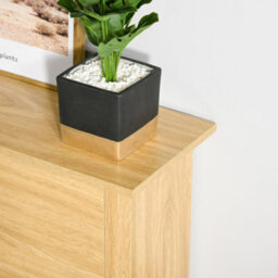 Homcom 12-Shoe Storage Cabinet 4 Shelves 2 Drawers Tabletop 4 Legs Modern Brown - thumbnail 8