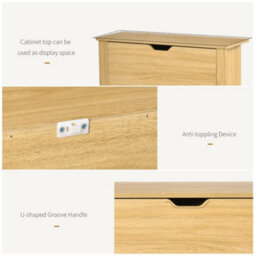 Homcom 12-Shoe Storage Cabinet 4 Shelves 2 Drawers Tabletop 4 Legs Modern Brown - thumbnail 6