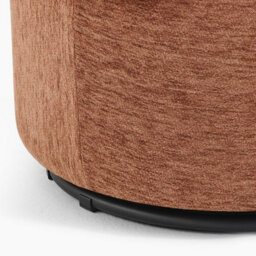 Furniturebox Uk Liode Orange Fabric Round Swivel Accent Chair - thumbnail 8