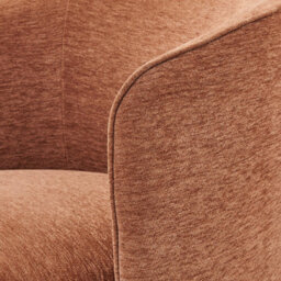 Furniturebox Uk Liode Orange Fabric Round Swivel Accent Chair - thumbnail 6