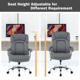 Gainoom (227Kg) Grey Leather Office Chair Height Adjustable Big & Tall Executive Chair - thumbnail 5