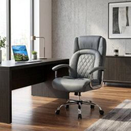 Gainoom (227Kg) Grey Leather Office Chair Height Adjustable Big & Tall Executive Chair - thumbnail 9
