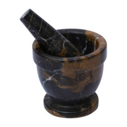 Orsina Black & Gold Marble Mortar & Pestle,perfect Grinding Pestle& Mortar,easy To Clean Antique Mortar & Pestle - thumbnail 8