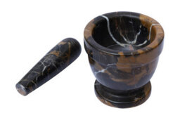 Orsina Black & Gold Marble Mortar & Pestle,perfect Grinding Pestle& Mortar,easy To Clean Antique Mortar & Pestle - thumbnail 4