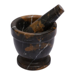 Orsina Black & Gold Marble Mortar & Pestle,perfect Grinding Pestle& Mortar,easy To Clean Antique Mortar & Pestle - thumbnail 5