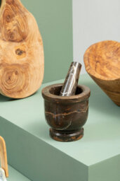 Orsina Black & Gold Marble Mortar & Pestle,perfect Grinding Pestle& Mortar,easy To Clean Antique Mortar & Pestle - thumbnail 6