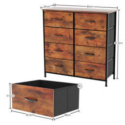 Lassic Vida Designs Chorley 8 Drawer Fabric Ukfr Chest Of Drawers, Rustic Brown - thumbnail 3