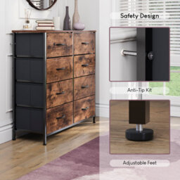 Lassic Vida Designs Chorley 8 Drawer Fabric Ukfr Chest Of Drawers, Rustic Brown - thumbnail 8