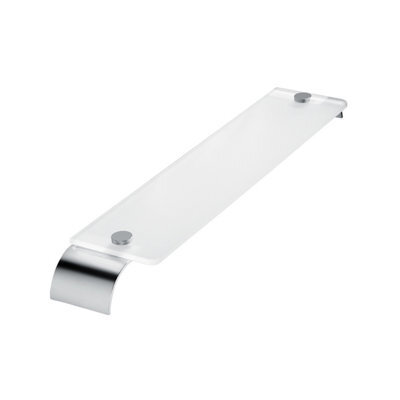 Plum&clay Jenna Bathroom Wall Mounted Chrome Glass Shelf (W)60Cm - image 1