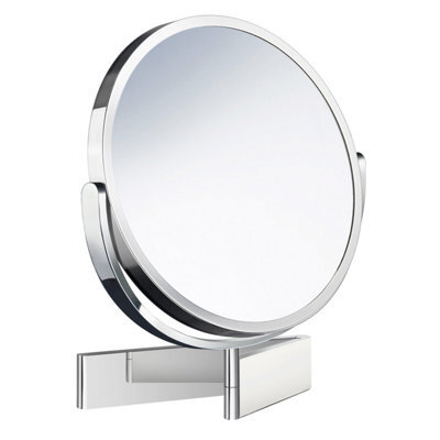 Smedbo Polished Chrome Double Sided Mirror - Wall Mounted Extendable Swing Arm Swivel 7X Magnification Bathroom Makeup Or Shaving - image 1
