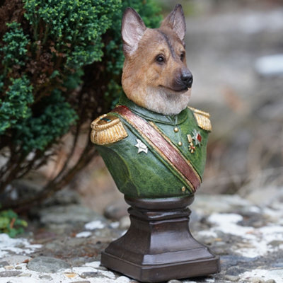 Burgess Alsatian Gentry Bust Resin Sculpture Home Puppy Dog Garden Ornament Outdoor German Shepherd Pet British Gift - image 1