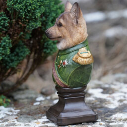 Burgess Alsatian Gentry Bust Resin Sculpture Home Puppy Dog Garden Ornament Outdoor German Shepherd Pet British Gift - thumbnail 4