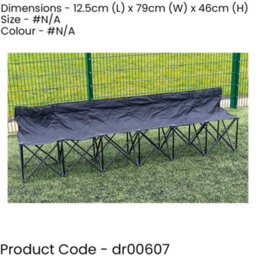 Loops 2.6M Portable 6 Seater Folding Bench -Football Sports Outdoor Spectator Seating - thumbnail 2