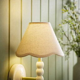 Valuelights Florie Linen Natural Scallop Trim Mini Lamp Shade (D)19Cm - thumbnail 1