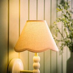 Valuelights Florie Linen Natural Scallop Trim Mini Lamp Shade (D)19Cm - thumbnail 2