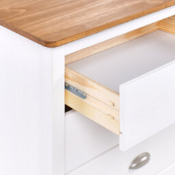 Beliani 2 Door Sideboard Shillington Pine Wood White - thumbnail 8