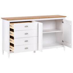 Beliani 2 Door Sideboard Shillington Pine Wood White - thumbnail 5