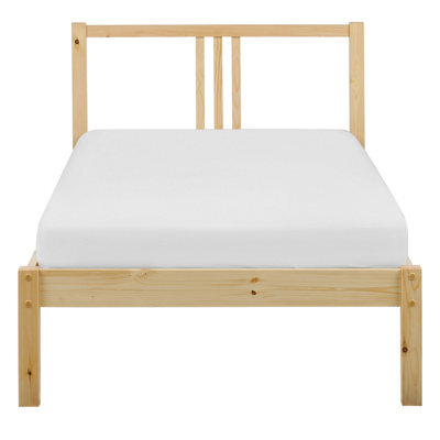 Beliani Everpine 3Ft Eu Single Bed Frame In Light Pine With Slatted Base - Solid Pine With Poplar Details, Matt Finish - image 1