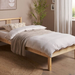 Beliani Everpine 3Ft Eu Single Bed Frame In Light Pine With Slatted Base - Solid Pine With Poplar Details, Matt Finish - thumbnail 2