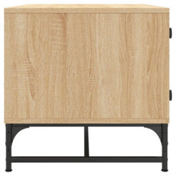 Walplus Coffee Table With Glass Doors Sonoma Oak 68.5X50X50 Cm - thumbnail 6