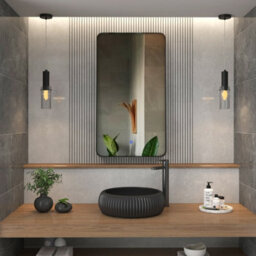 Royal Bathrooms Verona 900 X 500mm Matt Black Backlit Led Illuminated Framed Mirror With Demister Pad & Touch Sensor - thumbnail 3