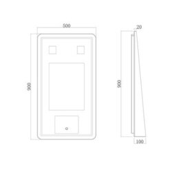 Royal Bathrooms Verona 900 X 500mm Matt Black Backlit Led Illuminated Framed Mirror With Demister Pad & Touch Sensor - thumbnail 6