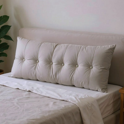 Darphe Dark Grey Washable Upholstered Chenille Headboard Pillow 180Cm W X 60Cm H - image 1