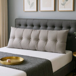 Darphe Dark Grey Washable Upholstered Chenille Headboard Pillow 180Cm W X 60Cm H - thumbnail 2