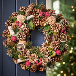 Dibor 38Cm Citrus Spice Front Door Christmas Wreath With Tree Wreath Hanger - thumbnail 2