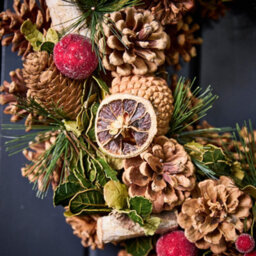 Dibor 38Cm Citrus Spice Front Door Christmas Wreath With Tree Wreath Hanger - thumbnail 3