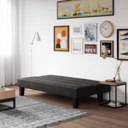 Dorel Home Kebo Sofa Bed Sofa In Velvet Black - thumbnail 6