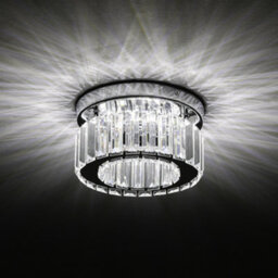 Komore Mini Elegant Crystal Semi Flush Mount Ceiling Lamp Cool White Led Stainless Steel Base - thumbnail 2