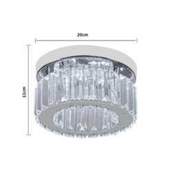 Komore Mini Elegant Crystal Semi Flush Mount Ceiling Lamp Cool White Led Stainless Steel Base - thumbnail 8