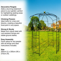 Woodside Santon Metal Garden Wedding Birdcage Pergola Outdoor Arch/arbour Gazebo - thumbnail 8