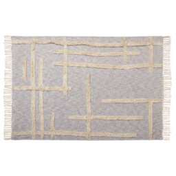 Beliani Blanket Hospet Cotton 130 X 180 Cm Grey - thumbnail 4