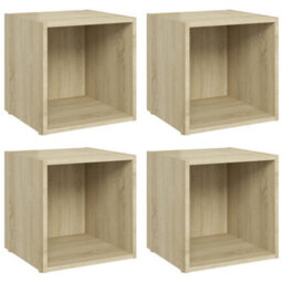 Berkfield Tv Cabinets 4 Pcs Sonoma Oak 37X35X37 Cm Engineered Wood - thumbnail 2