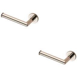 Loops 2 Pack - Mitred Bathroom Toilet Roll Holder On Rose Concealed Fix Bright Steel - thumbnail 1