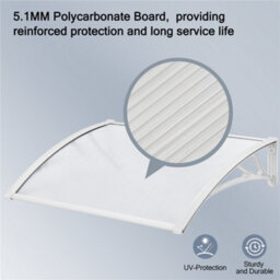 Yaheetech White Outdoor Awning Canopy For Window Front Door Porch, 100 X 76 Cm - thumbnail 6