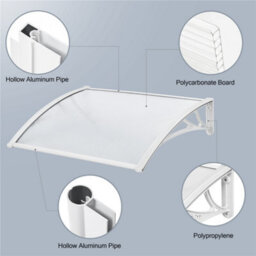 Yaheetech White Outdoor Awning Canopy For Window Front Door Porch, 100 X 76 Cm - thumbnail 5
