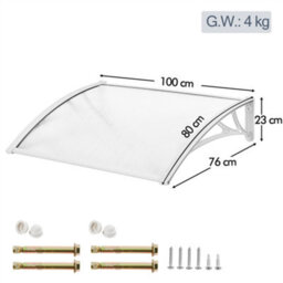 Yaheetech White Outdoor Awning Canopy For Window Front Door Porch, 100 X 76 Cm - thumbnail 4