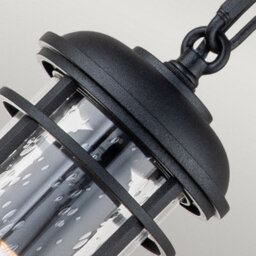 Luminosa Lighting Elstead Feiss Lighthouse Outdoor Pendant Ceiling Light Textured Black, Ip44 - thumbnail 2