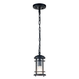 Luminosa Lighting Elstead Feiss Lighthouse Outdoor Pendant Ceiling Light Textured Black, Ip44 - thumbnail 1