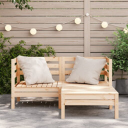 Walplus Garden Sofa 2-Seater With Footstool Solid Wood Pine - 127 X 127 X 62,5 Cm (W X D X H) - thumbnail 3