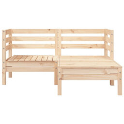 Walplus Garden Sofa 2-Seater With Footstool Solid Wood Pine - 127 X 127 X 62,5 Cm (W X D X H) - thumbnail 4