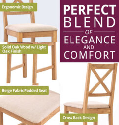 Hallowood Furniture Cullompton Dining Table Glass Top (160Cm) With 4 Beige Fabric Cross Back Chairs - thumbnail 5