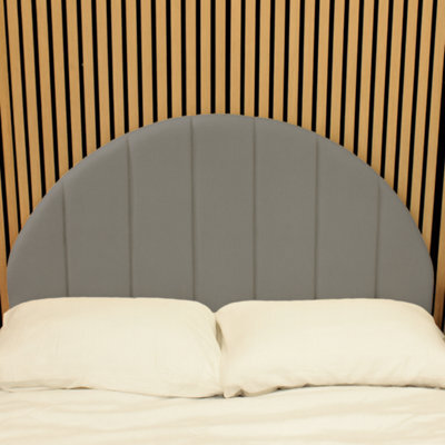 "Urban Textures - Selene Luxury 26"" High Velvet Fabric Upholstered Panelled Arch Headboard Headboard - Grey" - image 1
