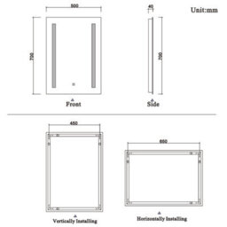 Probaty Bathrooms Led Illuminated Mirror Dimmable 800X600mm With Anti-Fog,touch Switch Wall Mounted Backlit Vanity Mirror - thumbnail 9